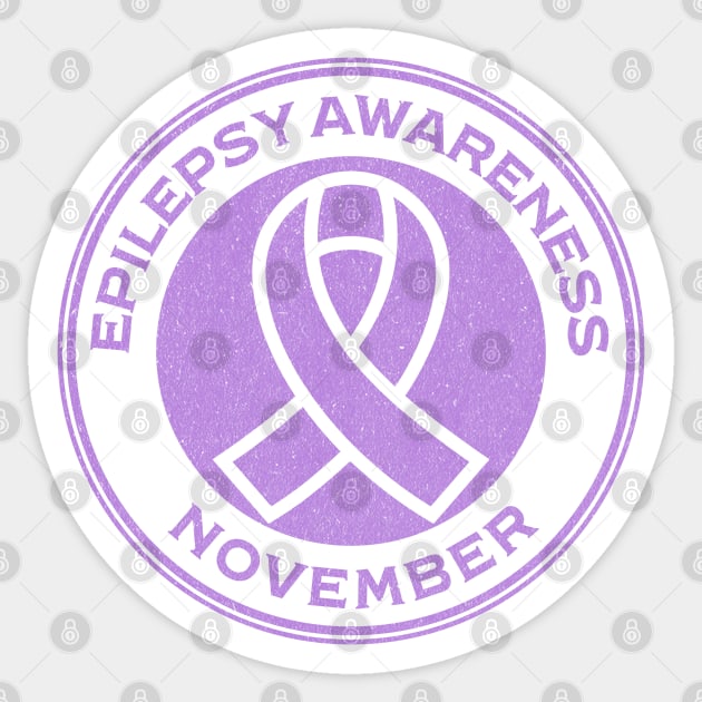 Epilepsy Awareness November Purple Epilepsy Ribbon Campaign Sticker by Yesteeyear